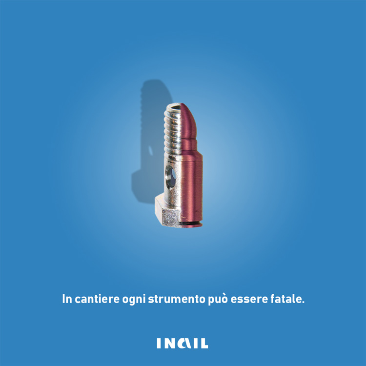 Premio Marco Fabio Sartori, campagna di comunicazione per Inail: la metamorfosi di un bullone in un proiettile.